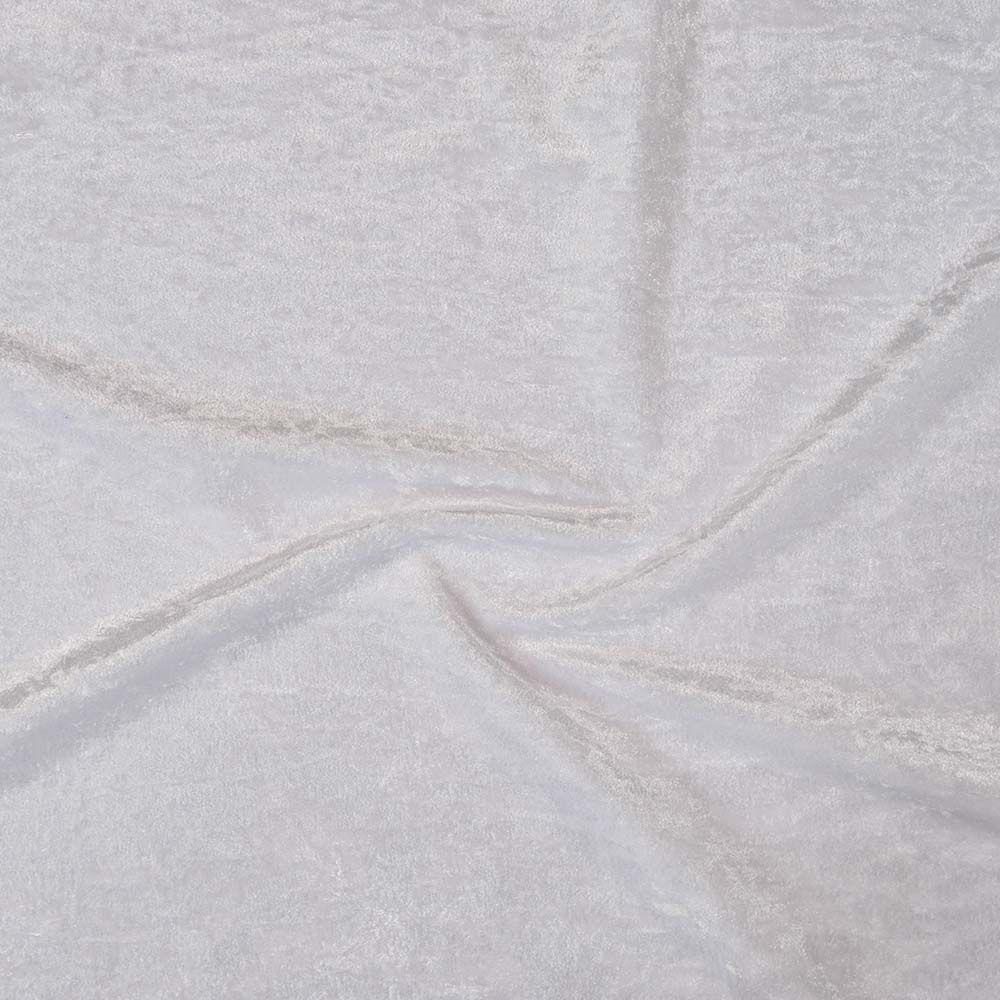 White Crushed Stretch Velvet - Custom Foiled