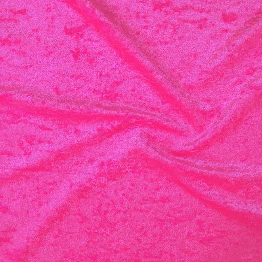 Flo Pink Crushed Stretch Velvet - Custom Foiled