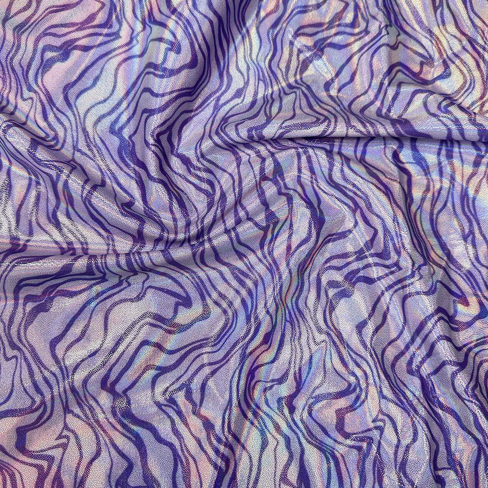 Flint - Printed Lazer Shine Foil Stretch Fabric