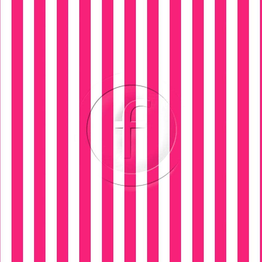 15mm Wide Fluorescent Pink & White Striped Printed Stretch Fabric