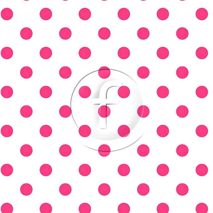 Polka Dot 20Mm Fluorescent Pink White, Spotted Printed Stretch Fabric