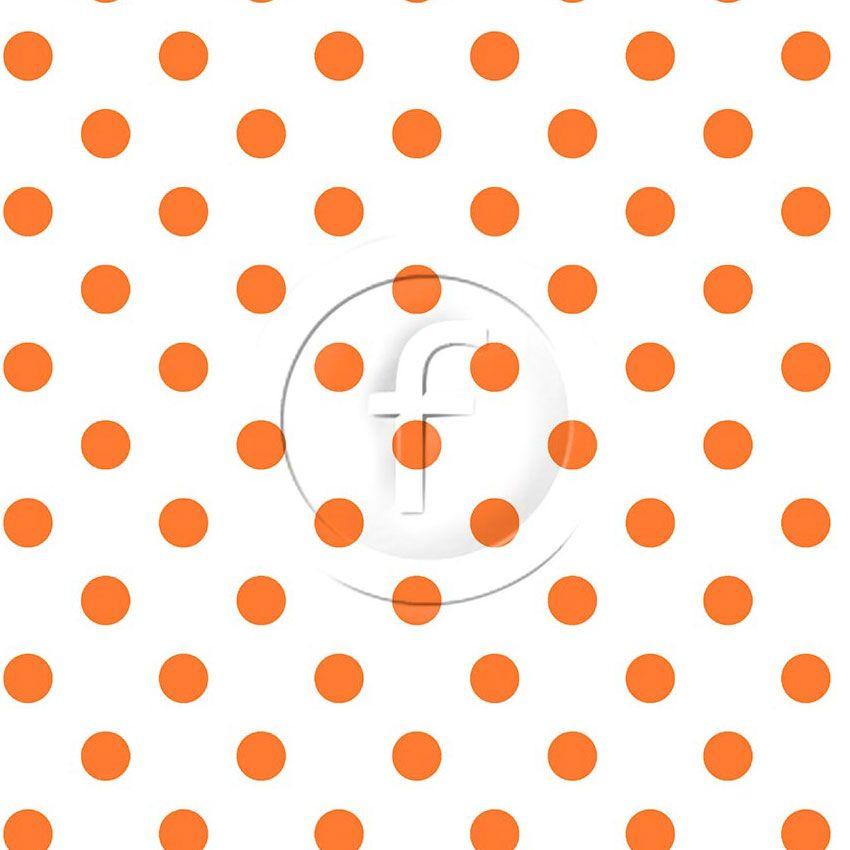 Polka Dot 20Mm Fluorescent Orange White, Spotted Printed Stretch Fabric