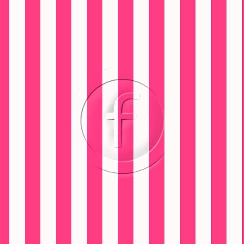 22mm Wide Fluorescent Pink & White Striped Printed Stretch Fabric