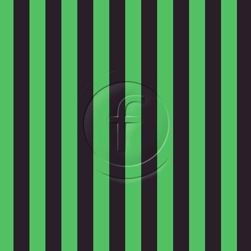 Stripe 22Mm Flo Green Black - Printed Fabric