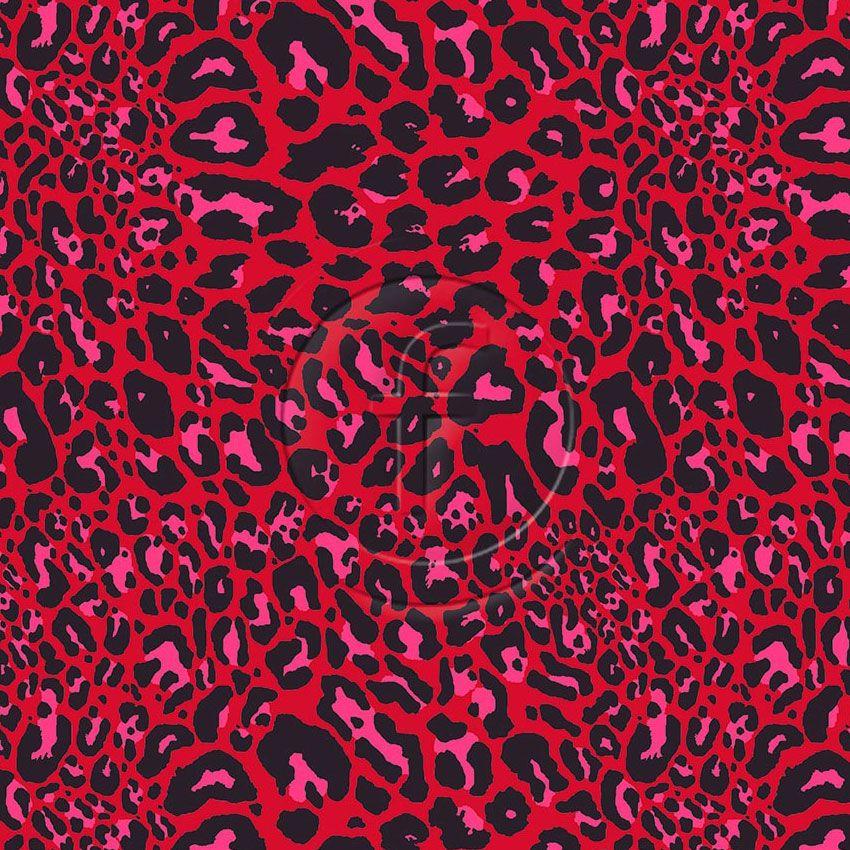 Prowler Fluorescent Fluorescent Pink Red, Animal Printed Stretch Fabric