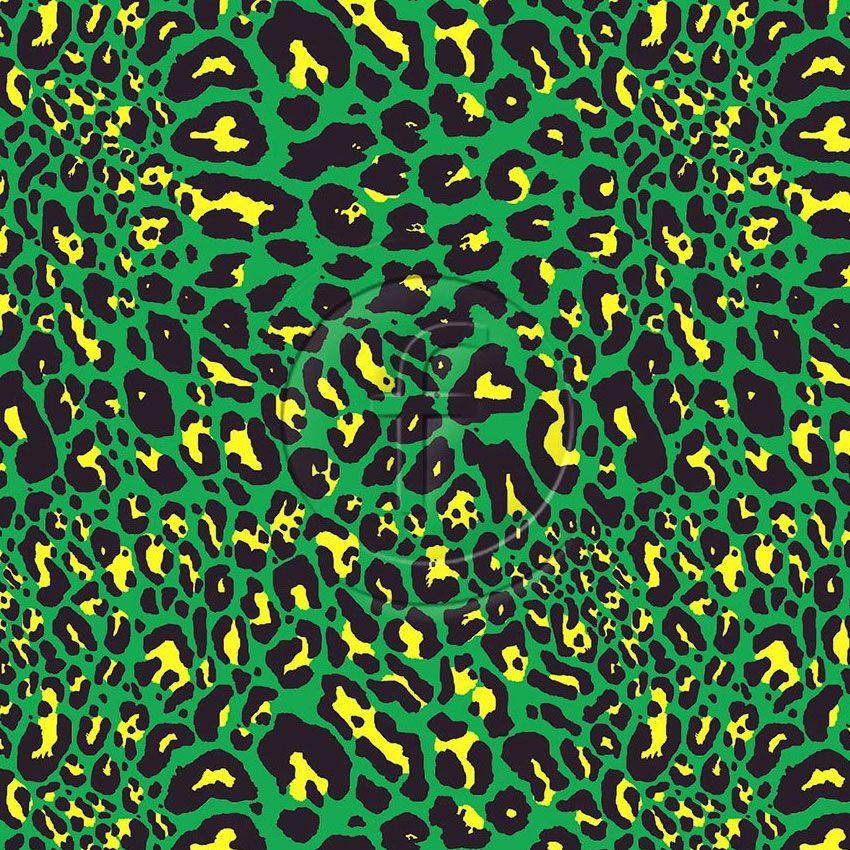 Prowler Fluorescent Green/ Fluorescent Yellow, Animal Printed Stretch Fabric