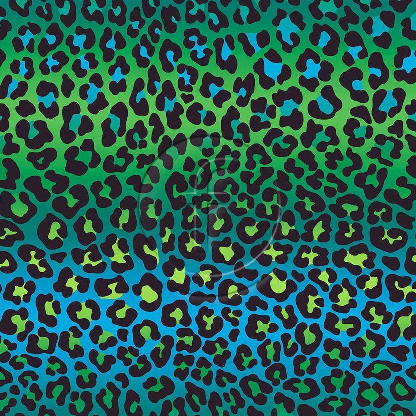 Animal Ombre Green, Fluorescent Printed Stretch Fabric
