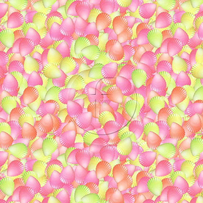 Seychelles Coral Pink, Tropical, Fluorescent Printed Stretch Fabric