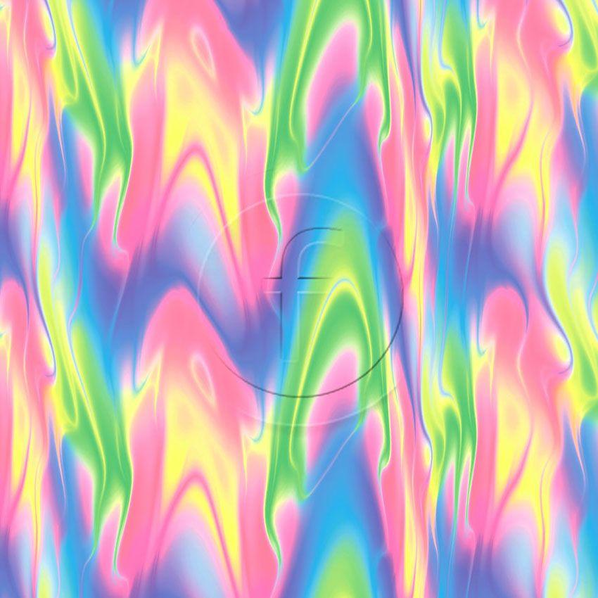Voodoo Pink Royal, Fluorescent, Tie Dye Effect Printed Stretch Fabric