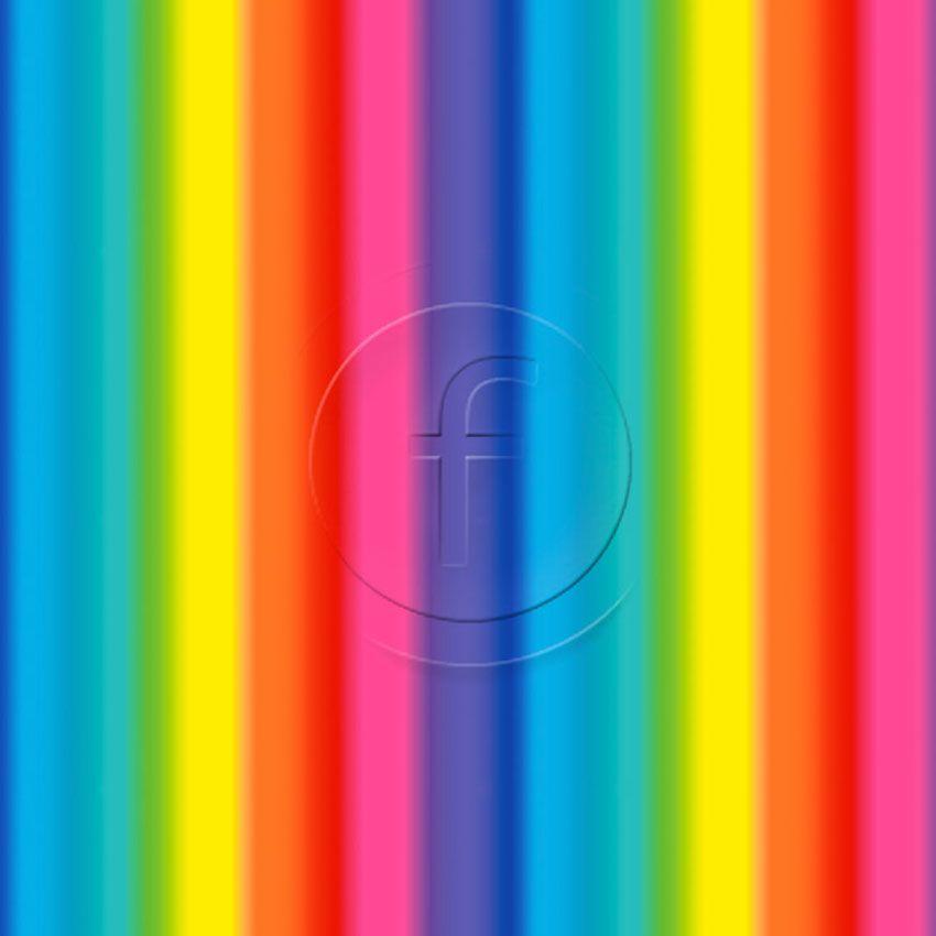 Rainbow Stripe Shading, Fluorescent, Rainbow, Ombre Printed Stretch Fabric: Multicolour