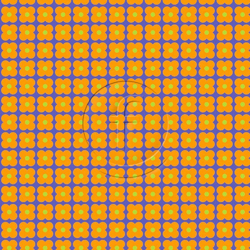 Fluorescent Groove Orange - Printed Fabric