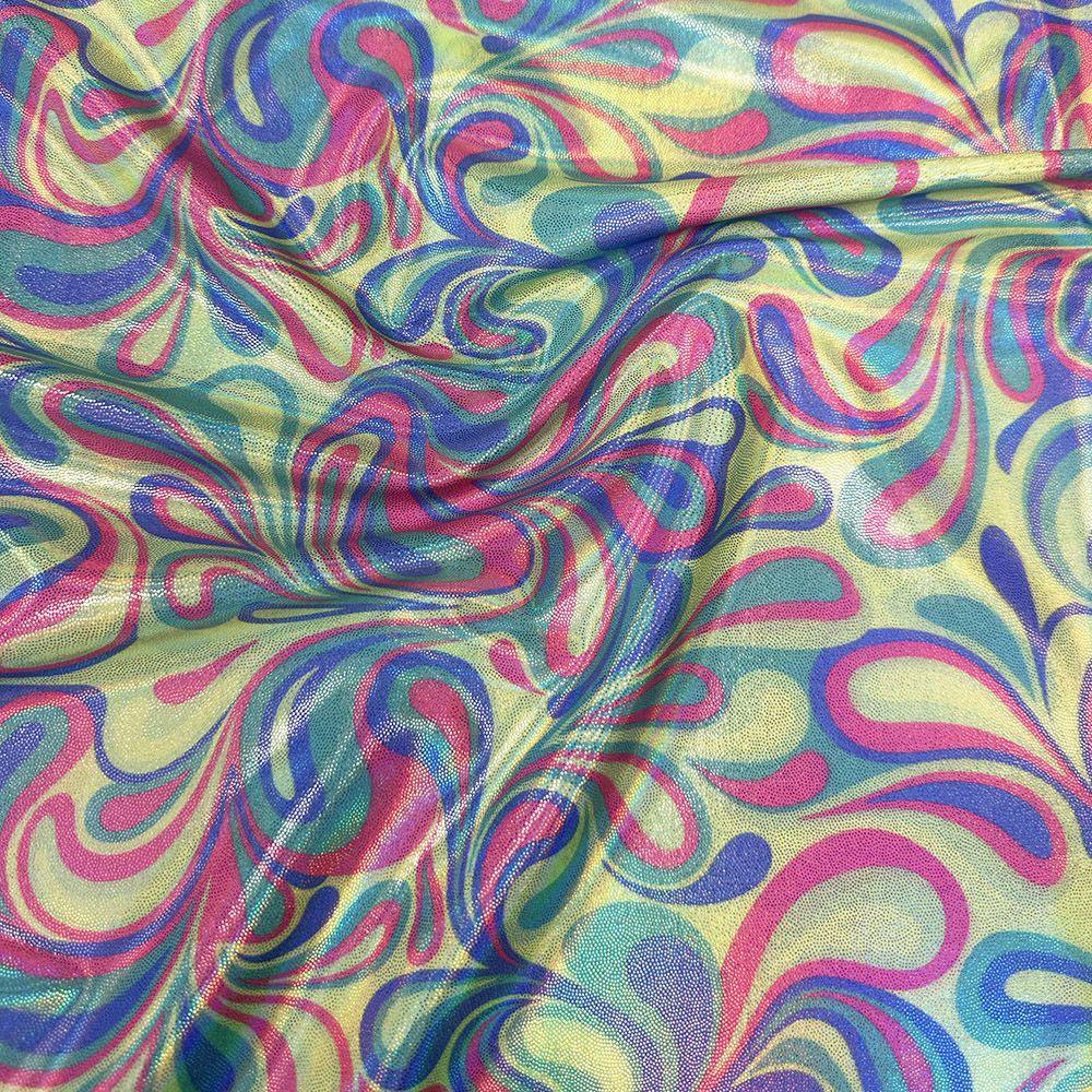 Jazzle - Printed Lazer Shine Foil Stretch Fabric
