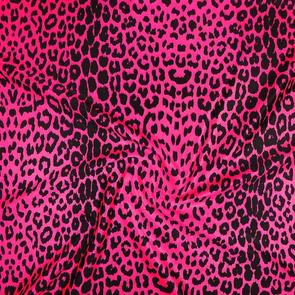 Hunter Mini Fluorescent Fuscia Recycled Polyester Stretch Fabric: Pink