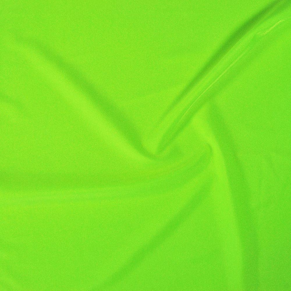 Flo Green Shiny Nylon Stretch Lycra - Custom Foiled