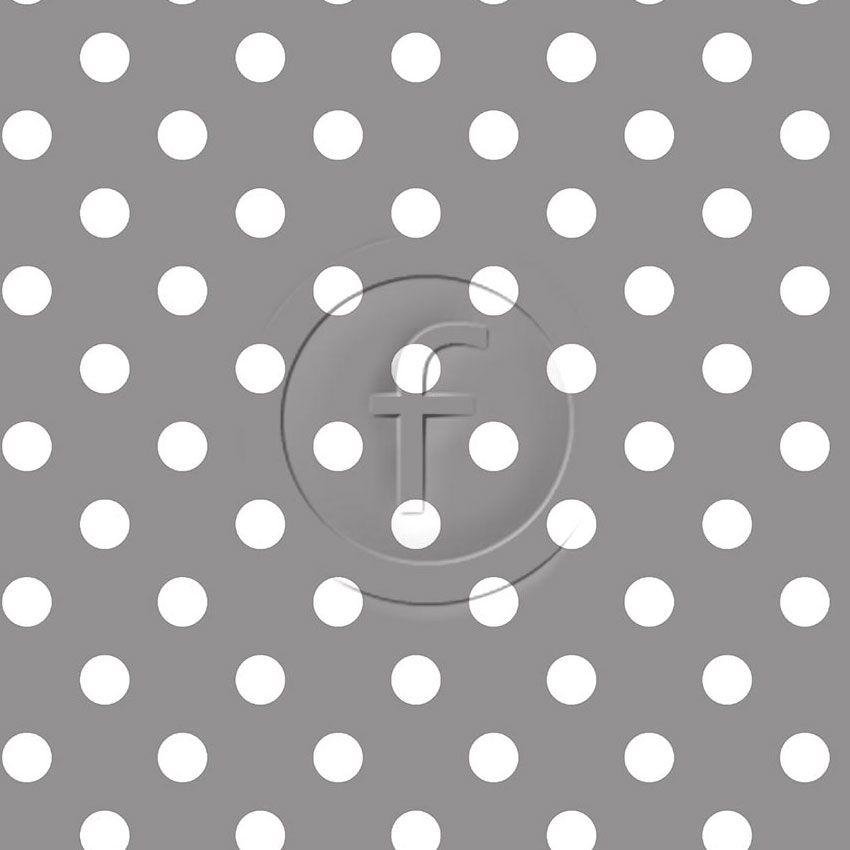 Polka Dot White On Grey 20Mm Width, Spotted Printed Stretch Fabric