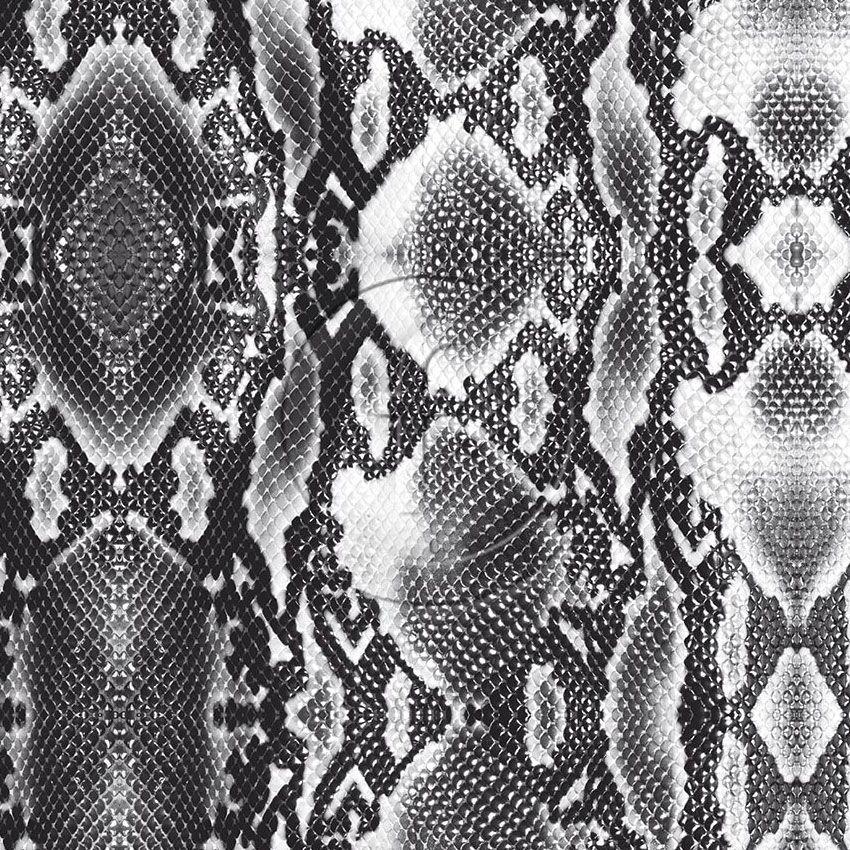 Reptile Skin Greyscale, Animal, Textured Printed Stretch Fabric