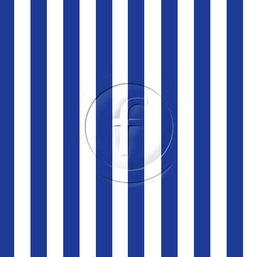 Stripe Royal & White 22Mm Width - Printed Fabric