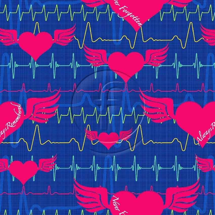 Heartbeat Blue - Printed Fabric