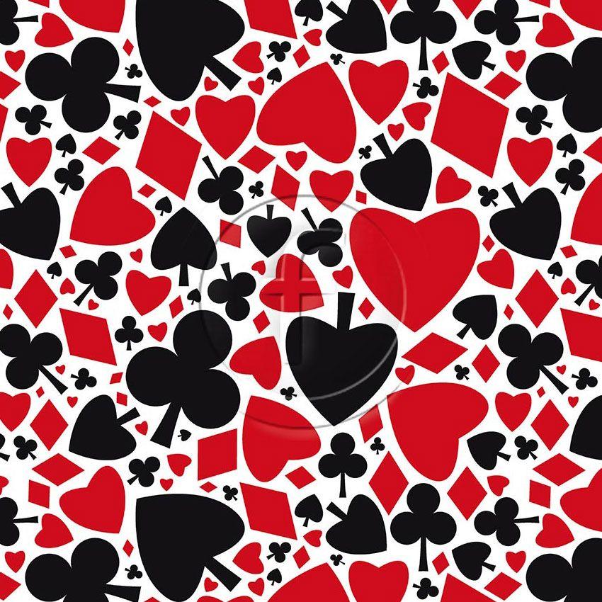 Polka Face Printed Stretch Fabric: Red