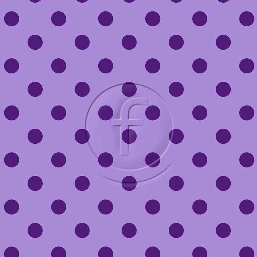 Polka Dot Purple On Lilac, Spotted Printed Stretch Fabric