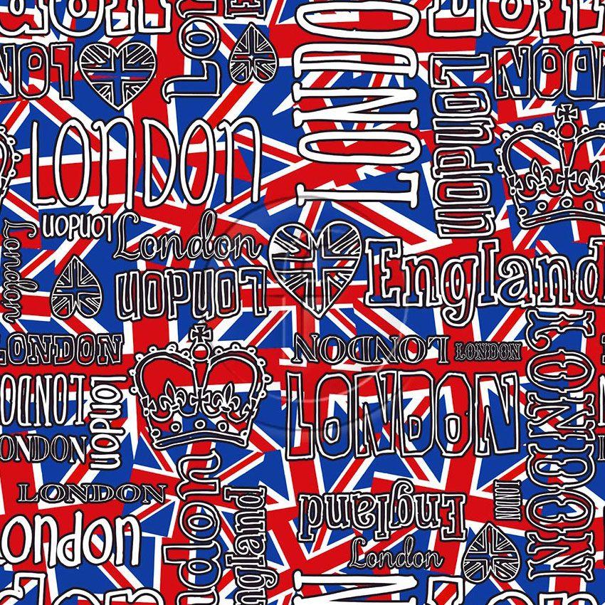 Jubilee, Flag, Graphic Printed Stretch Fabric: Blue/Red