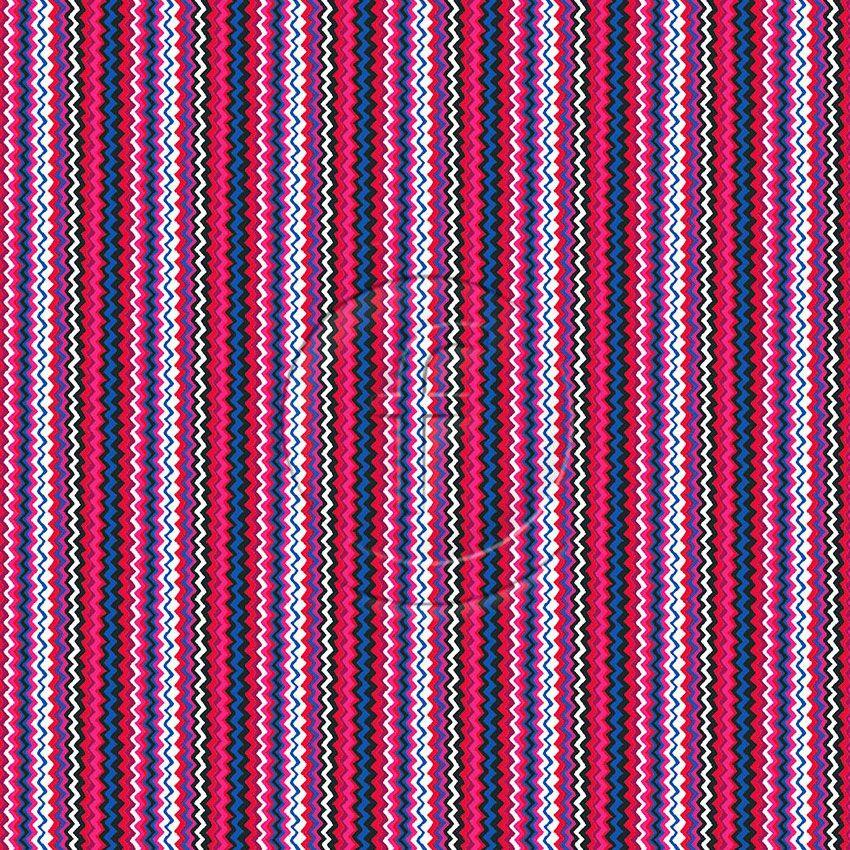 Zig Zag Pink, Striped, Chevron Printed Stretch Fabric