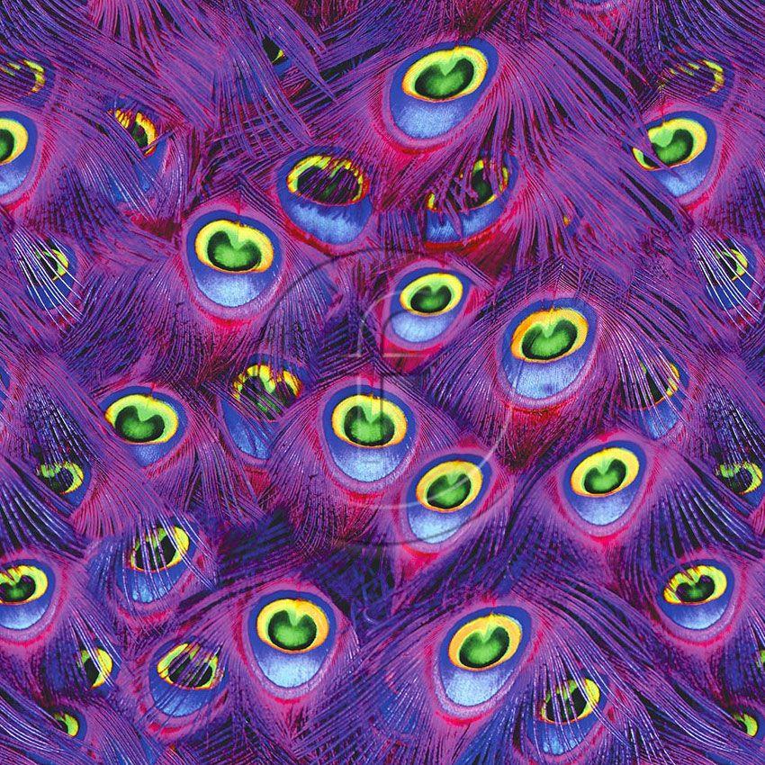 Peacock Purple, Animal, Textured Printed Stretch Fabric