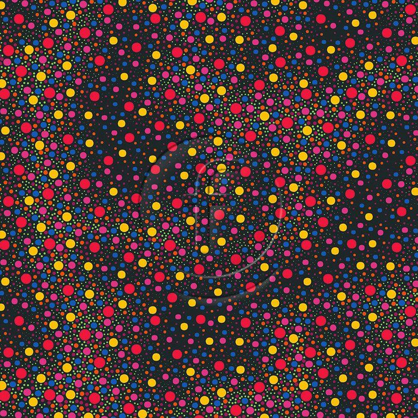 Atom Multicolour, Spotted Printed Stretch Fabric