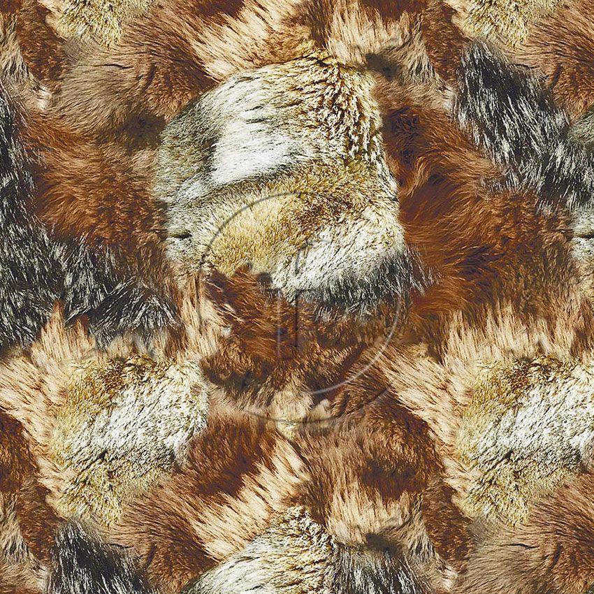 Primal, Animal, Textured Printed Stretch Fabric: Neutral