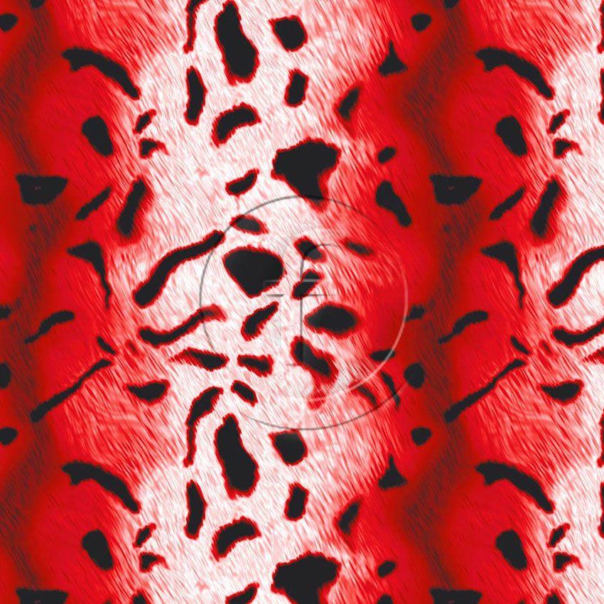 Tiger Stripes Red, Spotted, Animal Printed Stretch Fabric