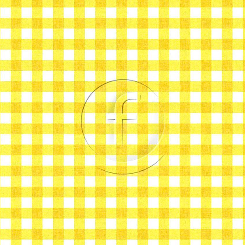 Gingham Yellow, Checked Printed Stretch Fabric