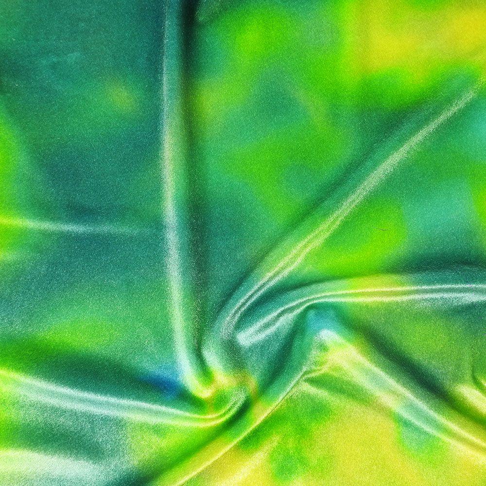 Mystical Two on Velvet Printed Stretch Fabric: Green