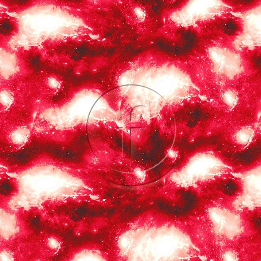 Solar System Red Printed Stretch Fabric