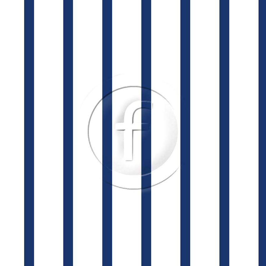 Navy 1.27Cm Width Striped Printed Stretch Fabric: White