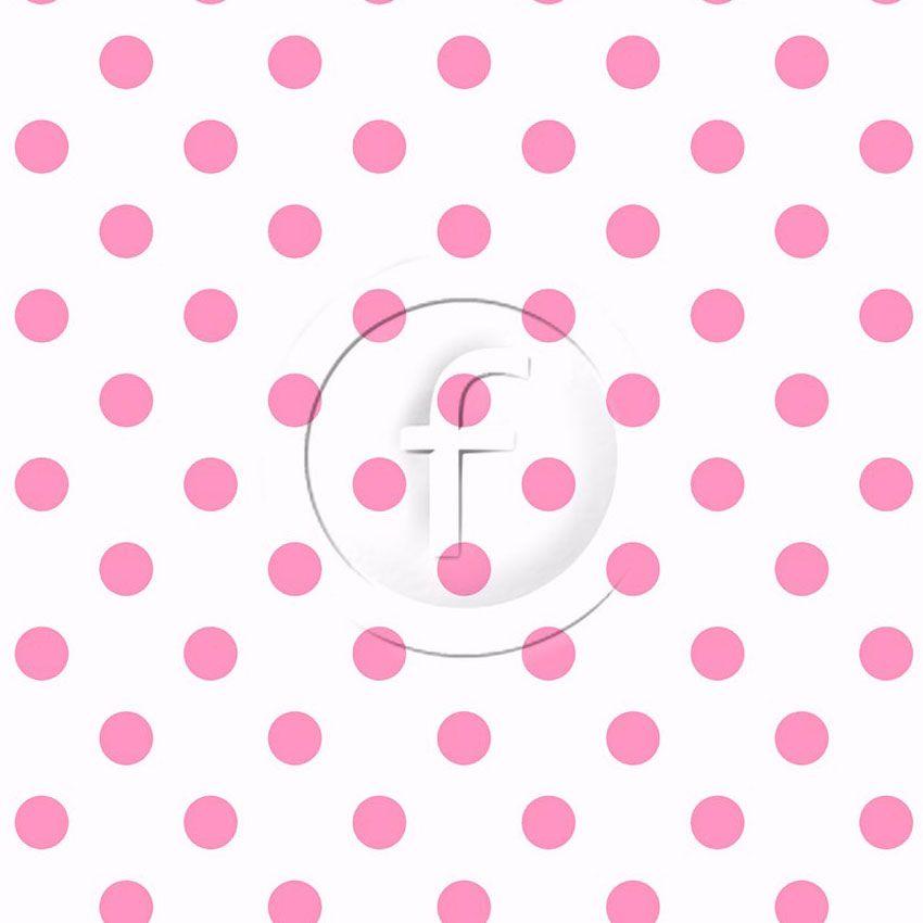 Polka Dot Barbie Pink On White, Spotted Printed Stretch Fabric