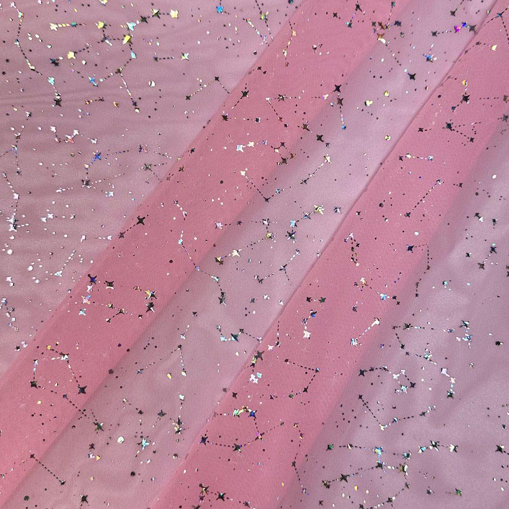 Silver Hologram Constellation / Alicante Net Barbie Pink