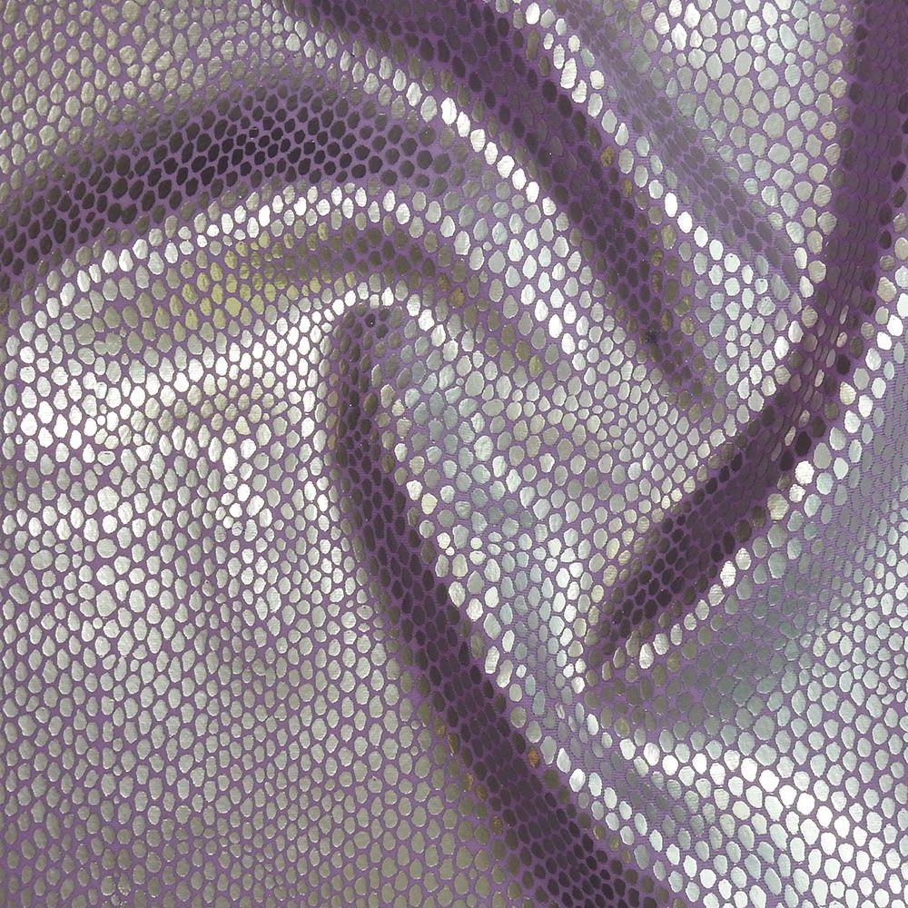 Silver Matt Lizard On Lilac Matt Nylon Fabric