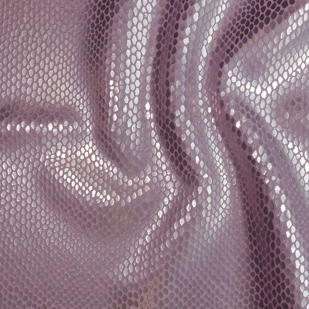 Silver Matt Lizard On Light Pink Nylon Fabric