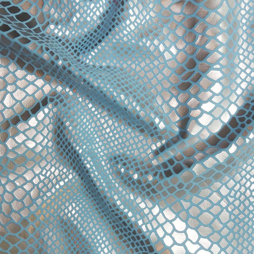 Silver Matt Snake On Malibu Matt Nylon Fabric