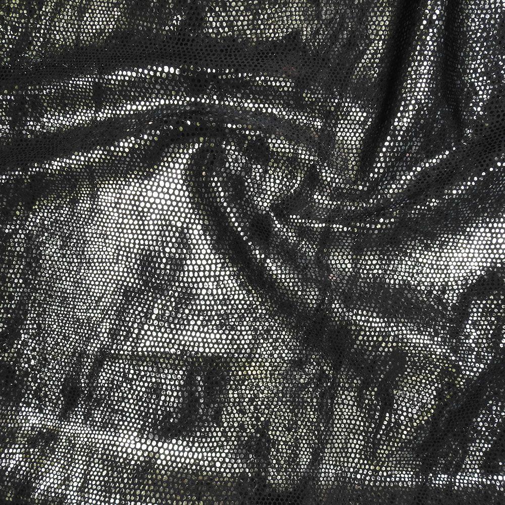Reptile Foil Skin On Black Matt Nylon Fabric
