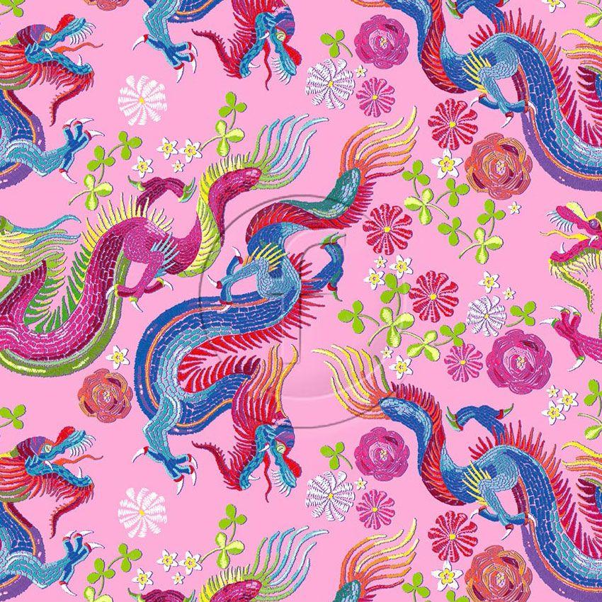 Tatsu Pink, Japanese, Animal Printed Stretch Fabric