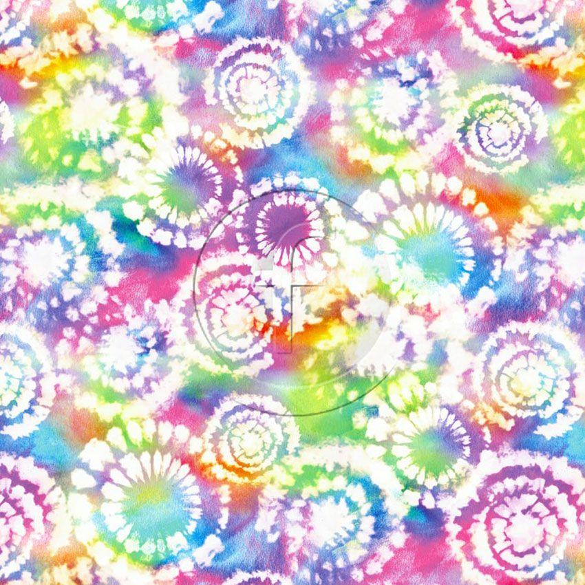 Trance Dreamer, Festival, Tie Dye Effect Printed Stretch Fabric: Multicolour