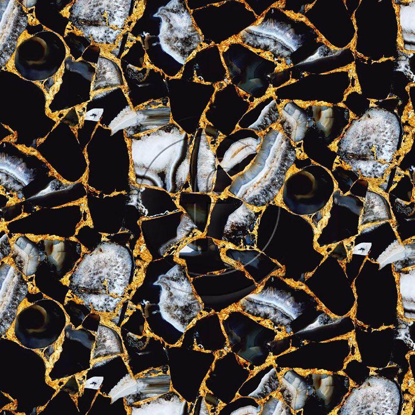Garnet Black Gold - Printed Fabric