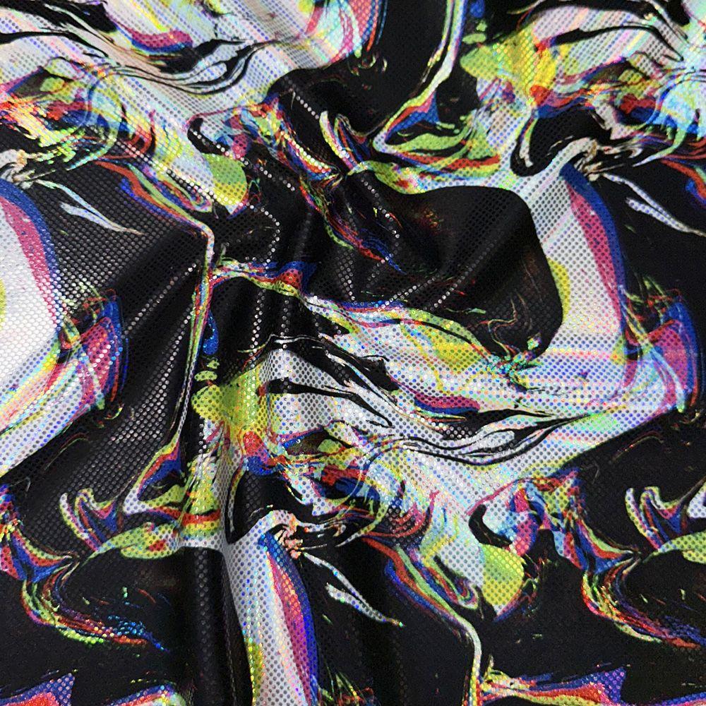 Aura - Printed Zing Foil Stretch Fabric 