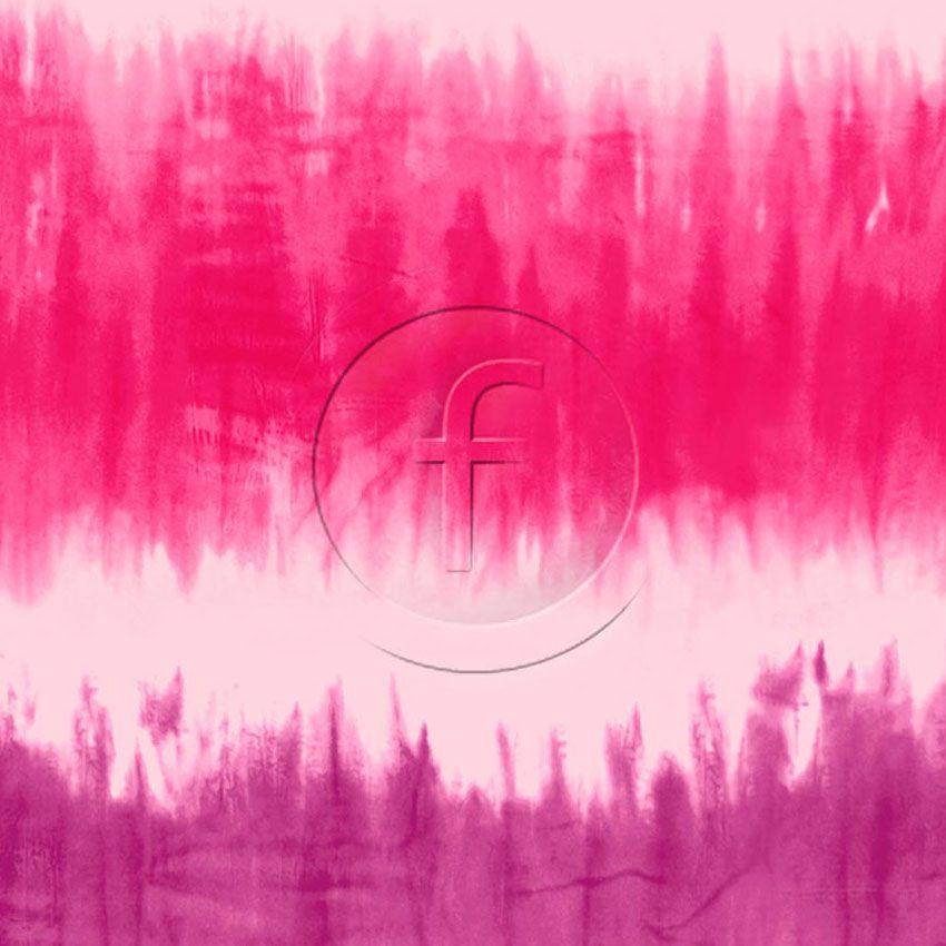 Waterfall Uv Pink, Festival, Tie Dye Effect Printed Stretch Fabric