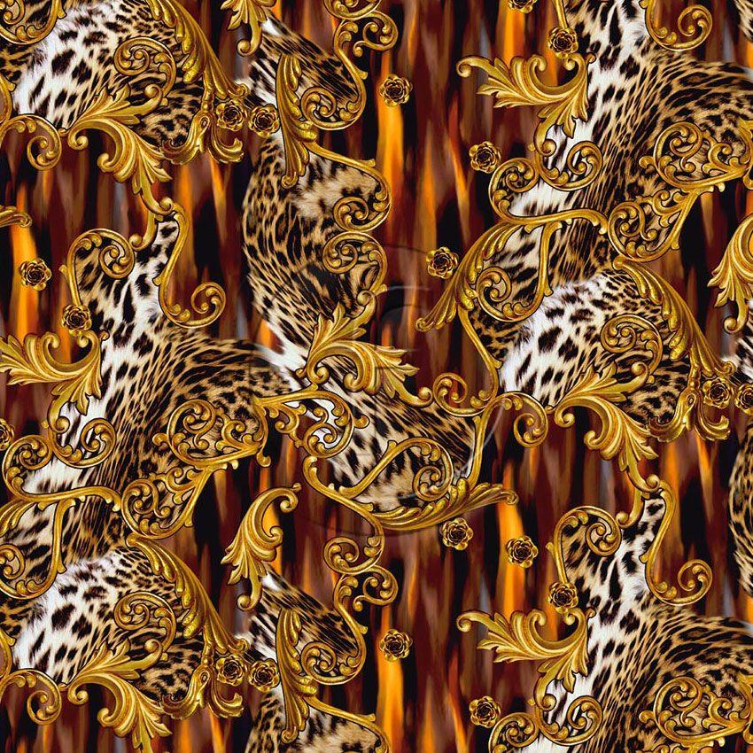 Fanciful, Animal Printed Stretch Fabric: Brown/Neutral