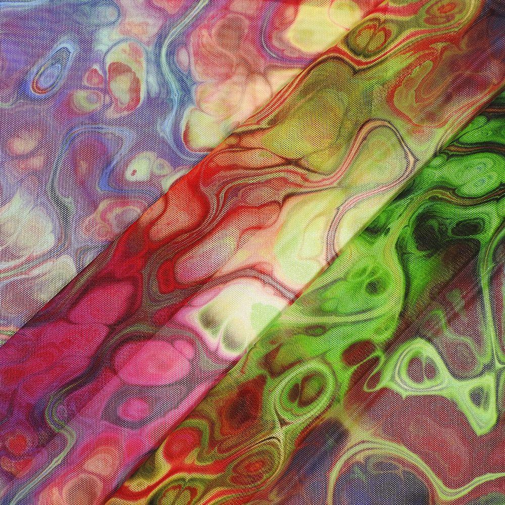 Pietra on Net Printed Stretch Fabric: Multicolour
