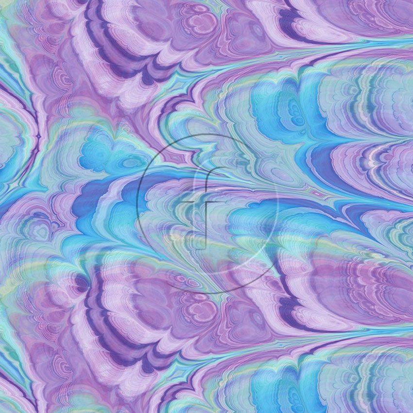 Marengo, Abstract, Tie Dye Effect Printed Stretch Fabric: Blue/Purple