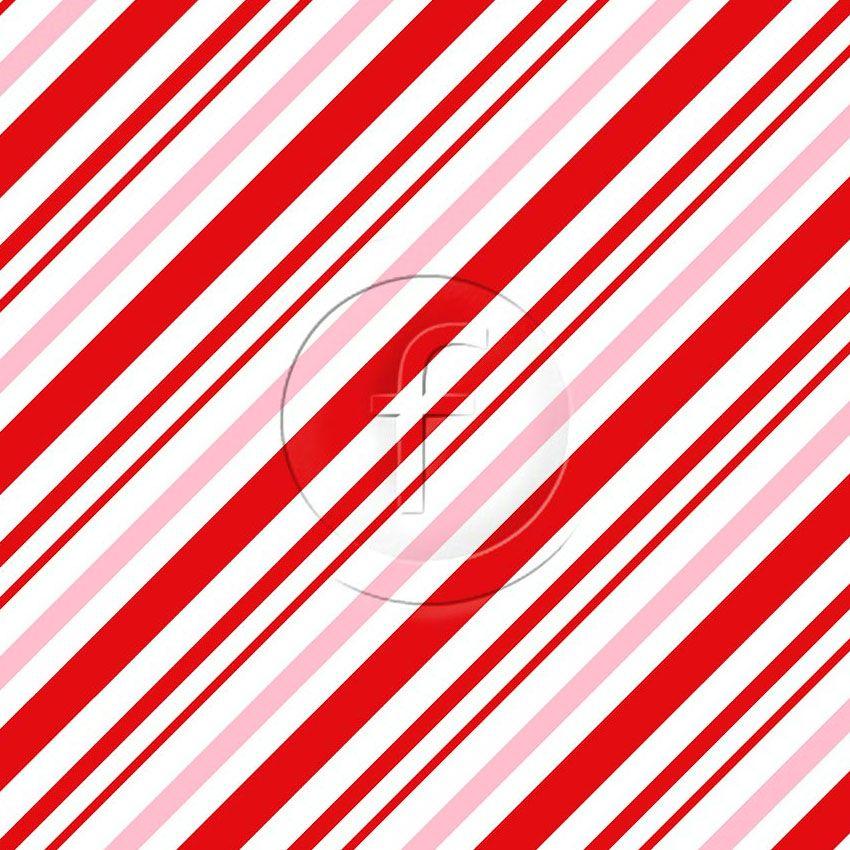 Candy Cane Stripe, Christmas Printed Stretch Fabric: Pink/Red