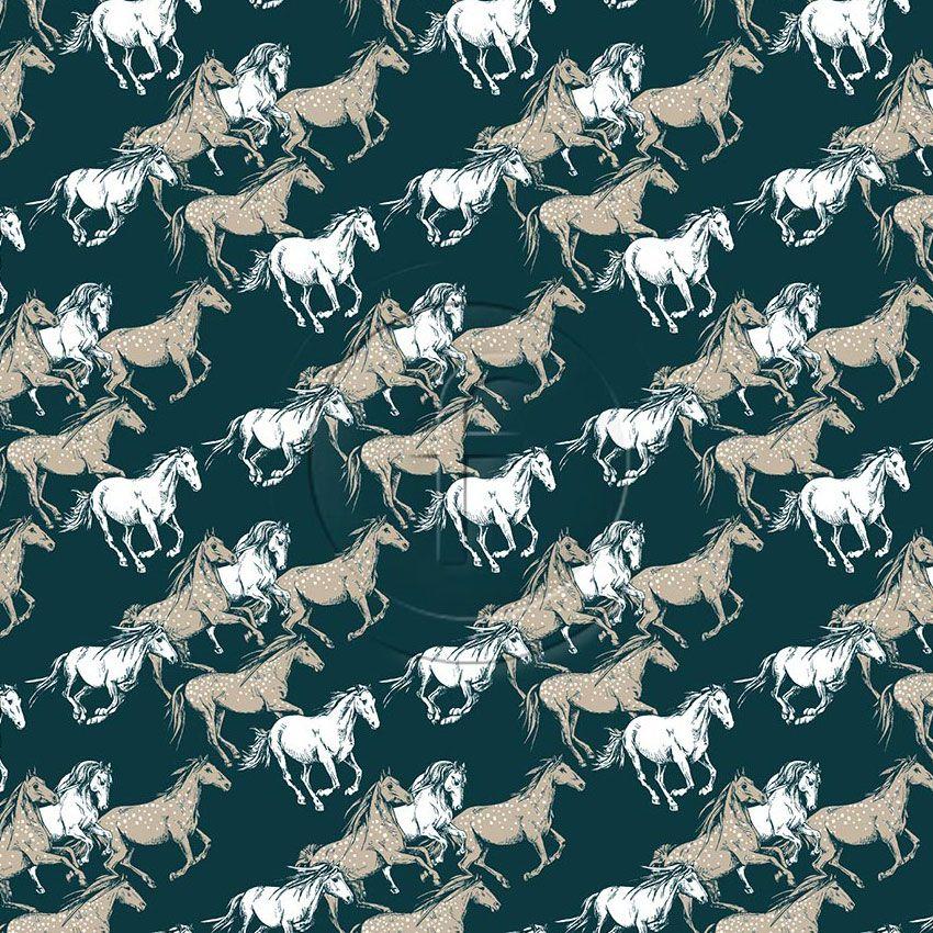 Gallop, Abstract Printed Stretch Fabric: Green